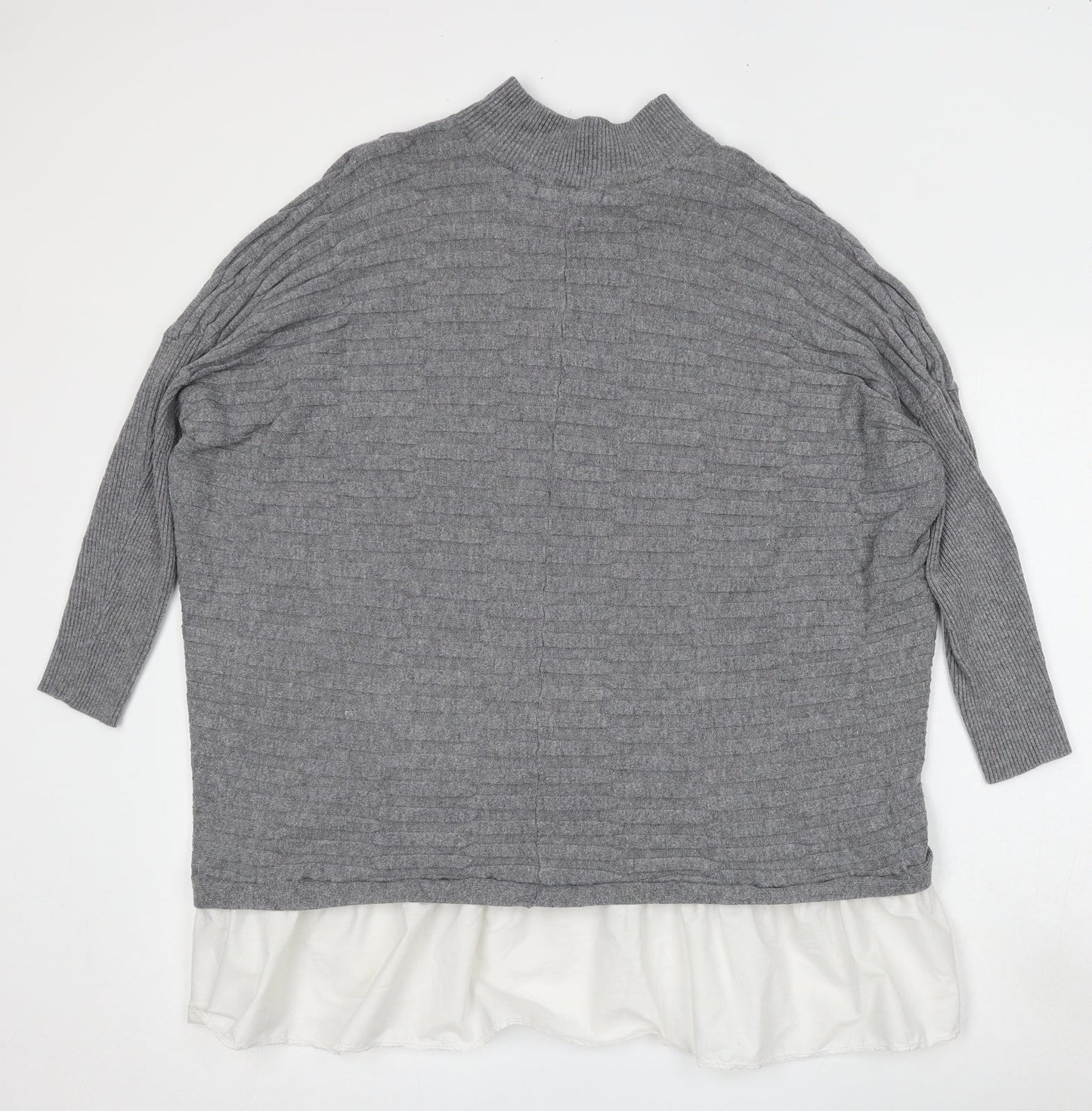 Cameo Womens Grey Round Neck  Viscose Pullover Jumper Size S