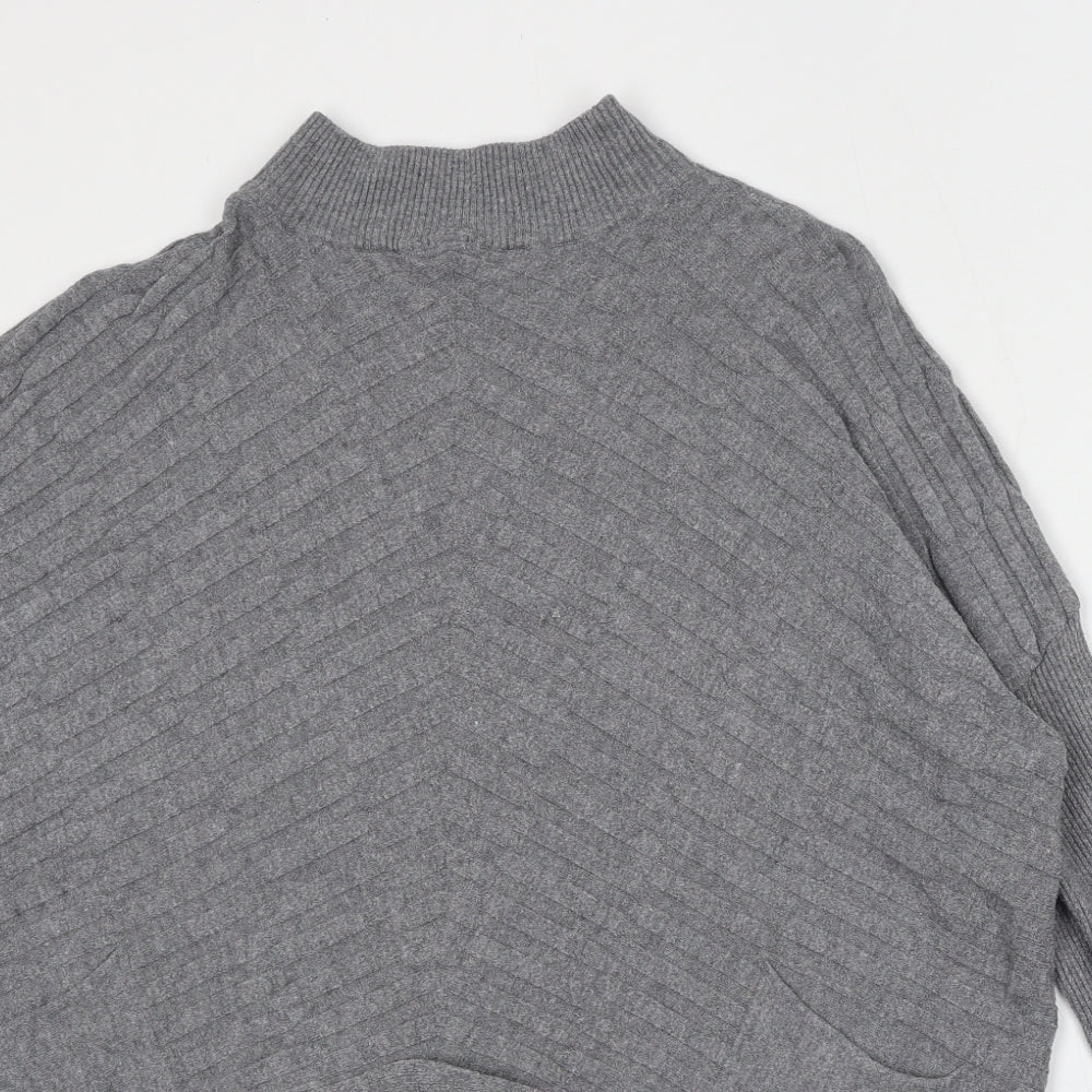 Cameo Womens Grey Round Neck  Viscose Pullover Jumper Size S