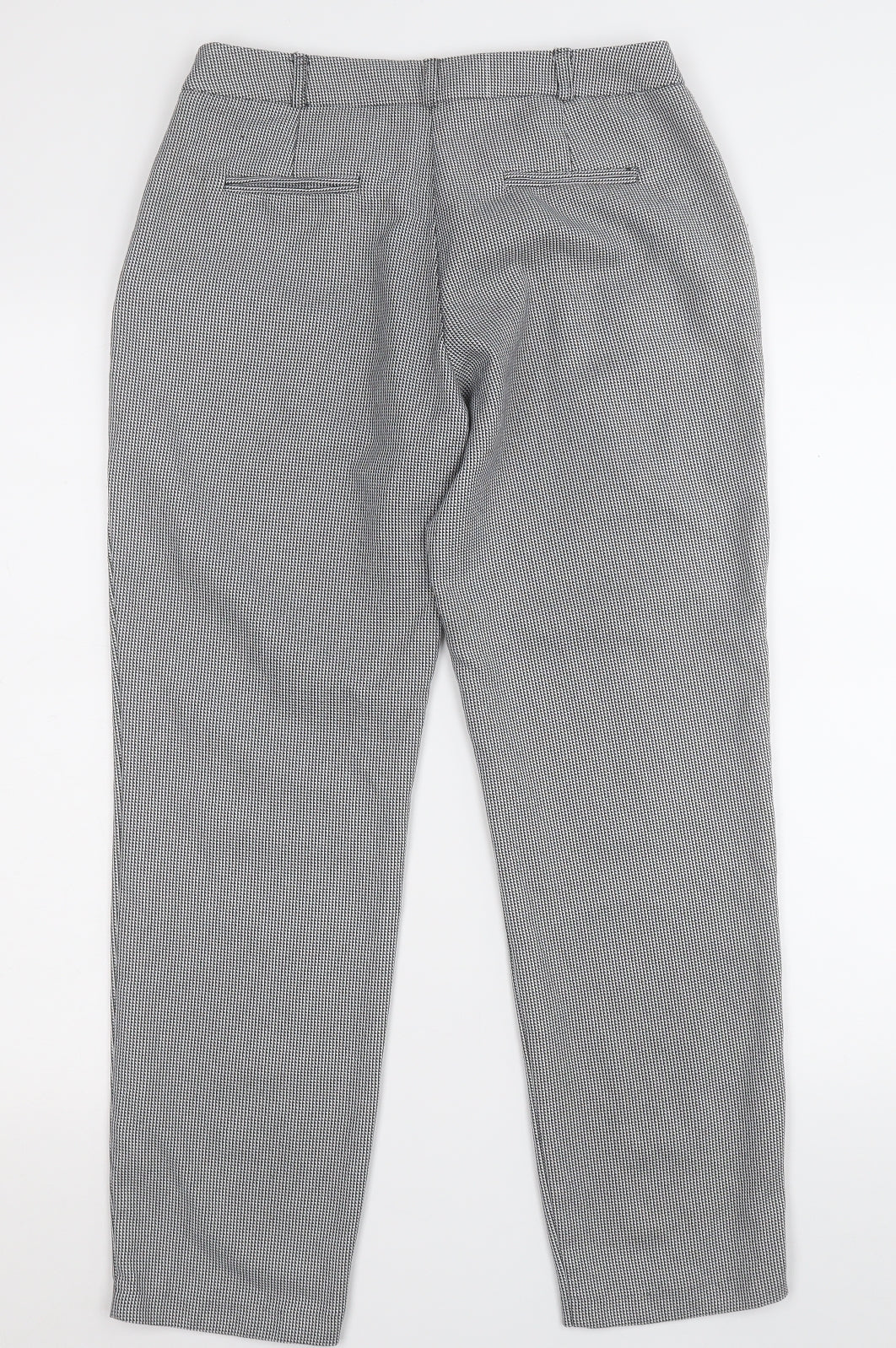 Dorothy Perkins Womens Grey Check Polyester Dress Pants Trousers Size 8 L24 in Regular Zip