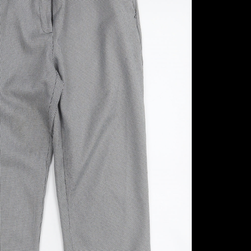 Dorothy Perkins Womens Grey Check Polyester Dress Pants Trousers Size 8 L24 in Regular Zip
