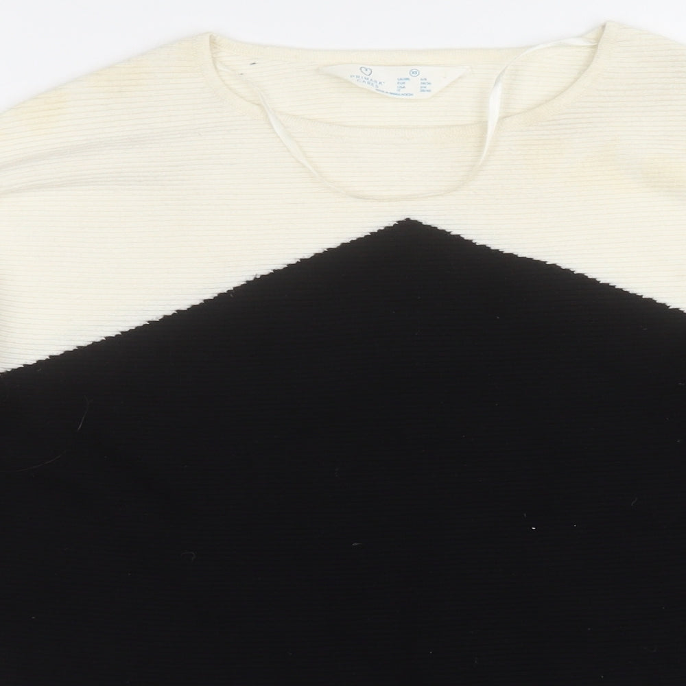 Primark Womens Black Round Neck  Viscose Pullover Jumper Size 6