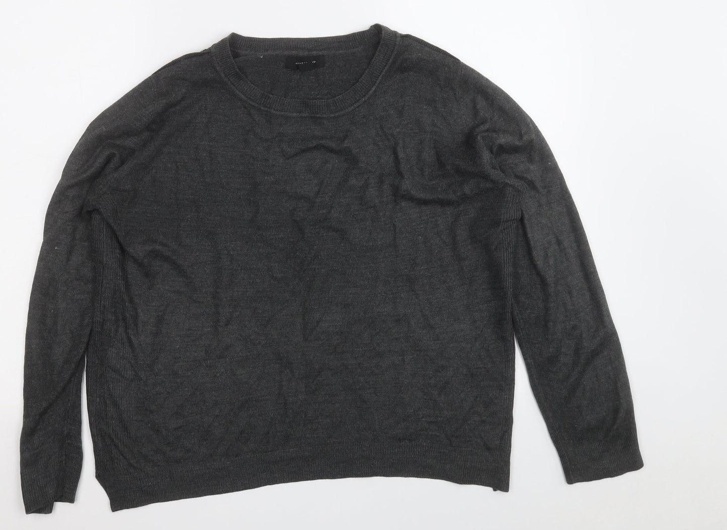 Atmosphere Womens Grey Round Neck  Acrylic Pullover Jumper Size 16