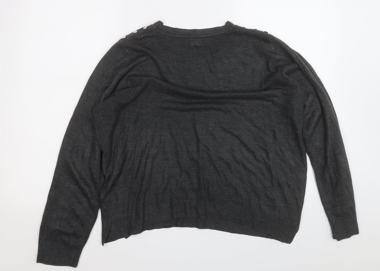 Atmosphere Womens Grey Round Neck  Acrylic Pullover Jumper Size 16