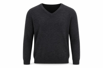 Easy Mens Grey Round Neck  Acrylic Pullover Jumper Size L