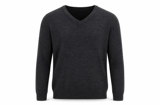 Easy Mens Grey Round Neck  Acrylic Pullover Jumper Size L