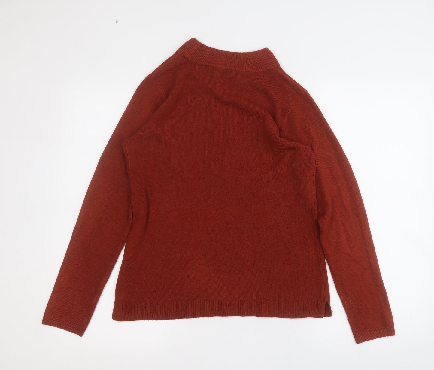 Papaya Womens Orange Round Neck  Acrylic Pullover Jumper Size 12