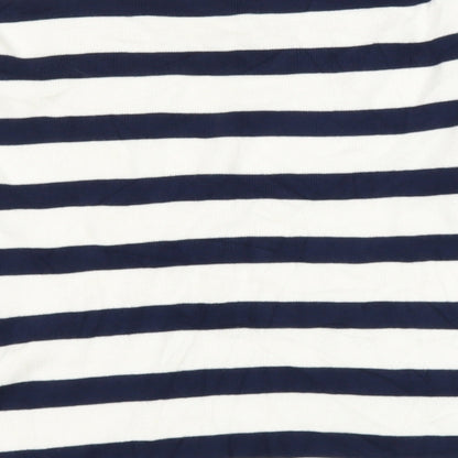 Intuition  Womens Blue Round Neck Striped Viscose Pullover Jumper Size 12