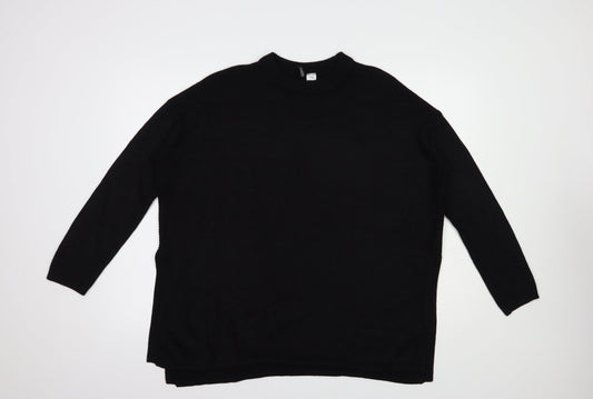 H&M Womens Black Crew Neck  Acrylic Pullover Jumper Size S