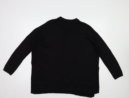 H&M Womens Black Crew Neck  Acrylic Pullover Jumper Size S