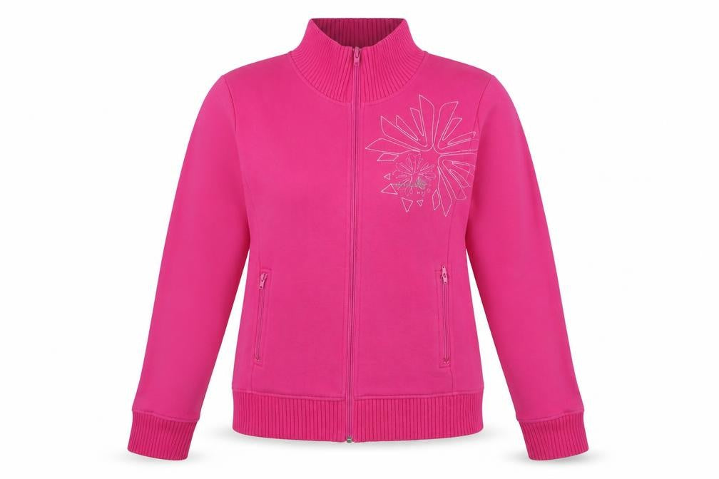 Rossignol Womens Pink  Cotton Full Zip Sweatshirt Size M  Zip