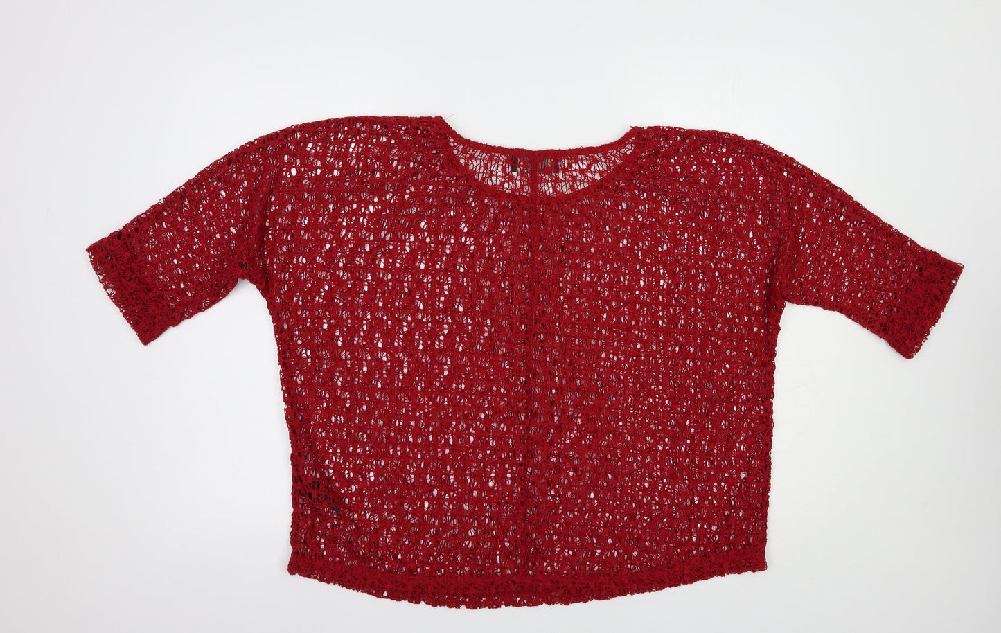 NEXT Womens Red  Polyester Basic Blouse Size 16 Boat Neck