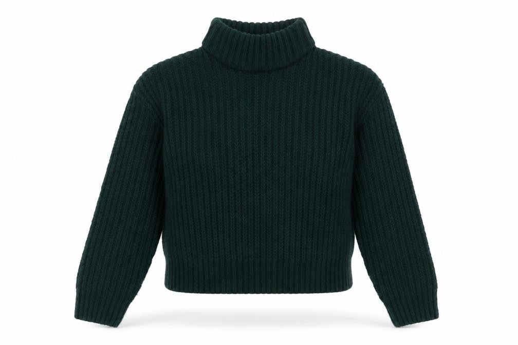 HB&M Womens Green High Neck  Acrylic Pullover Jumper Size S