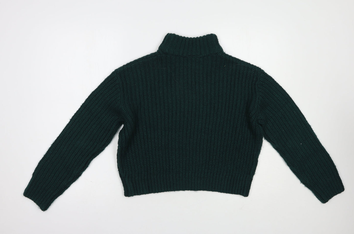 HB&M Womens Green High Neck  Acrylic Pullover Jumper Size S