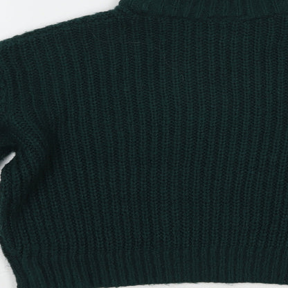 HB&M Womens Green High Neck  Acrylic Pullover Jumper Size S