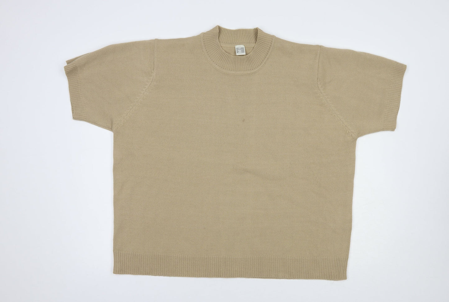 Movitex Womens Beige Mock Neck  Acrylic Pullover Jumper Size 26