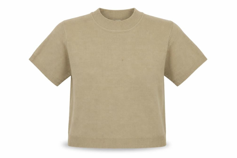 Movitex Womens Beige Mock Neck  Acrylic Pullover Jumper Size 26