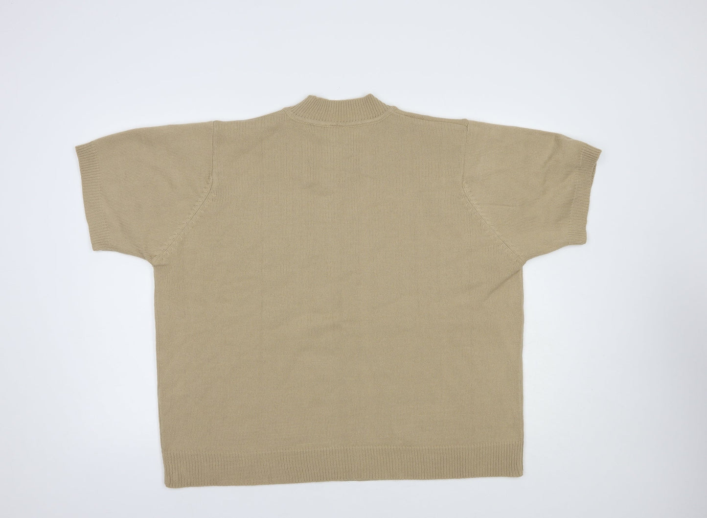 Movitex Womens Beige Mock Neck  Acrylic Pullover Jumper Size 26