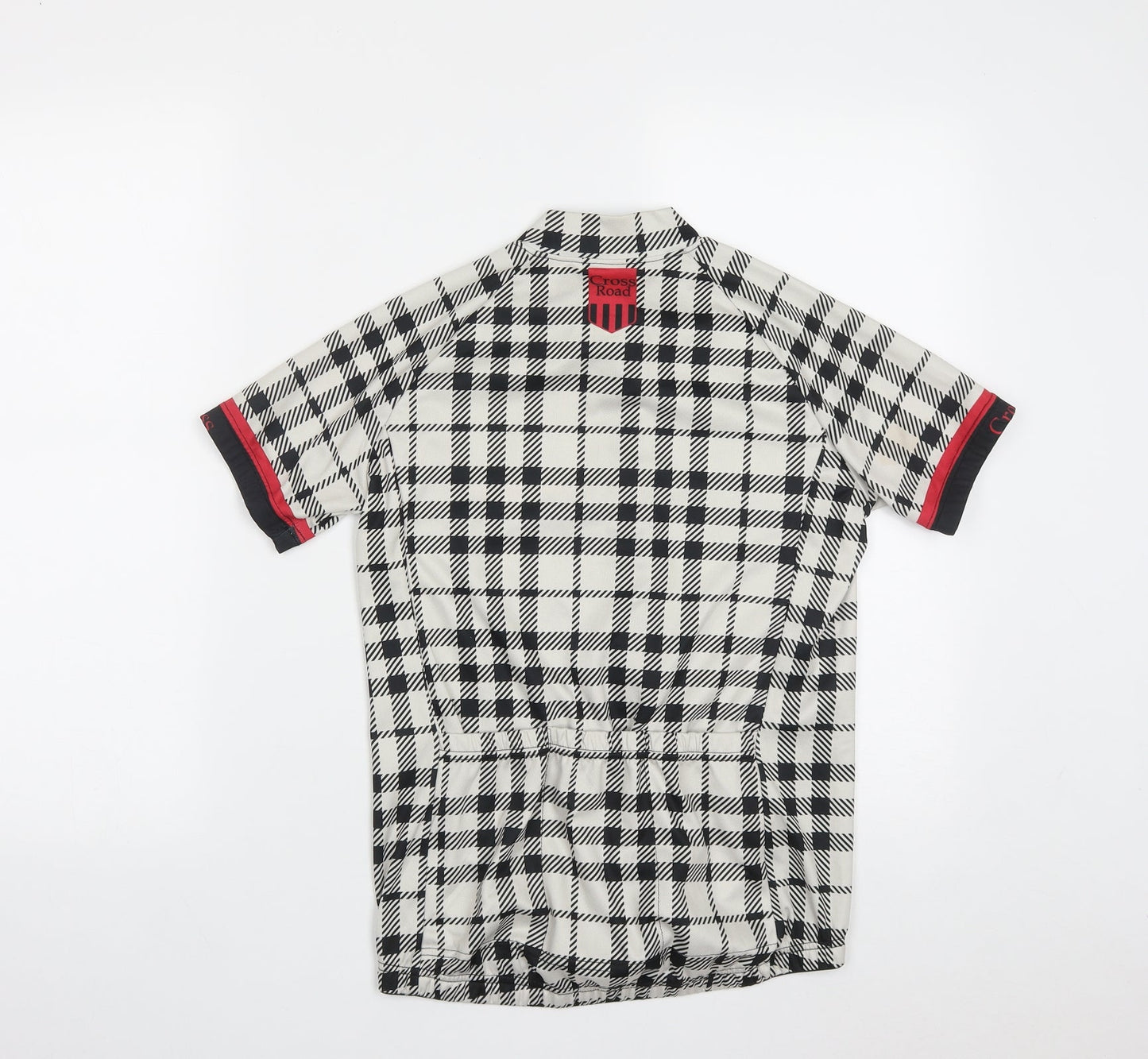 FIXGEAR Womens Multicoloured Plaid Polyester Basic T-Shirt Size L Halter Zip