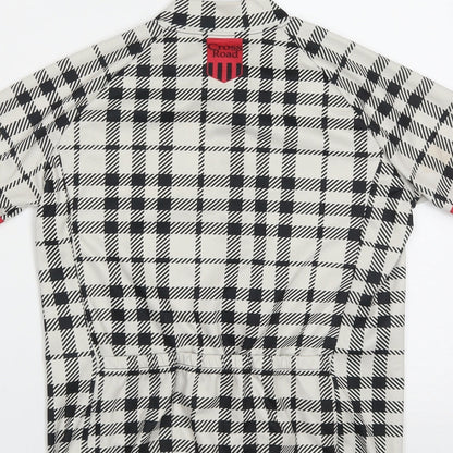 FIXGEAR Womens Multicoloured Plaid Polyester Basic T-Shirt Size L Halter Zip