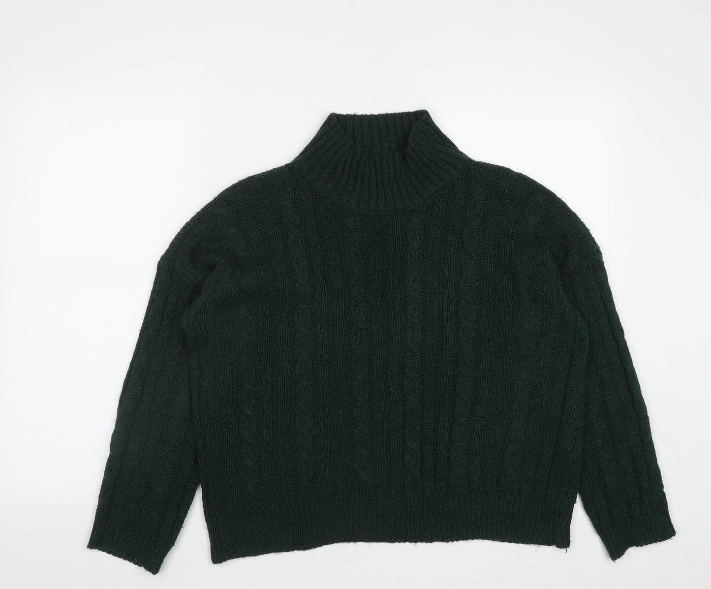 Peacocks Womens Green Round Neck  Acrylic Pullover Jumper Size M