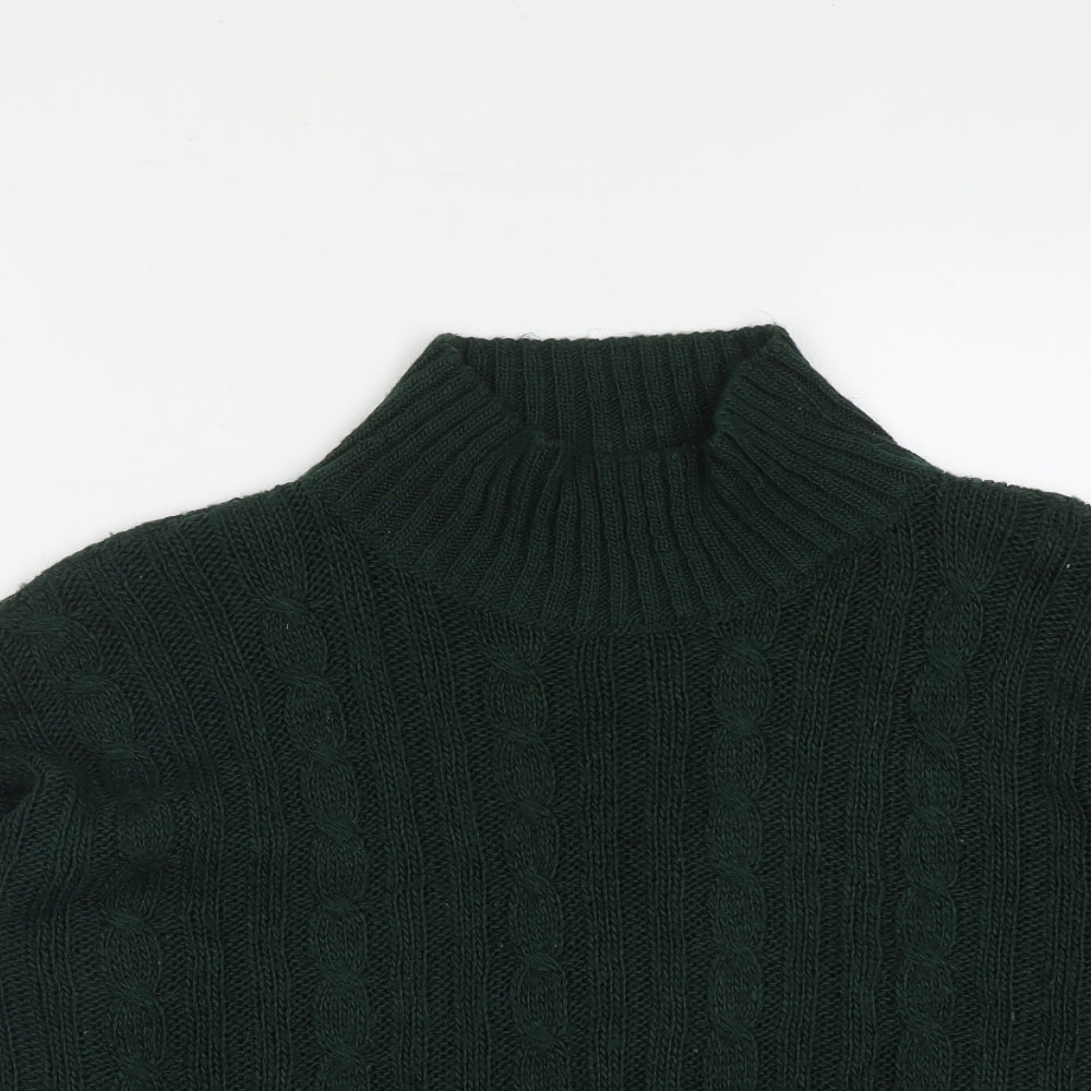 Peacocks Womens Green Round Neck  Acrylic Pullover Jumper Size M