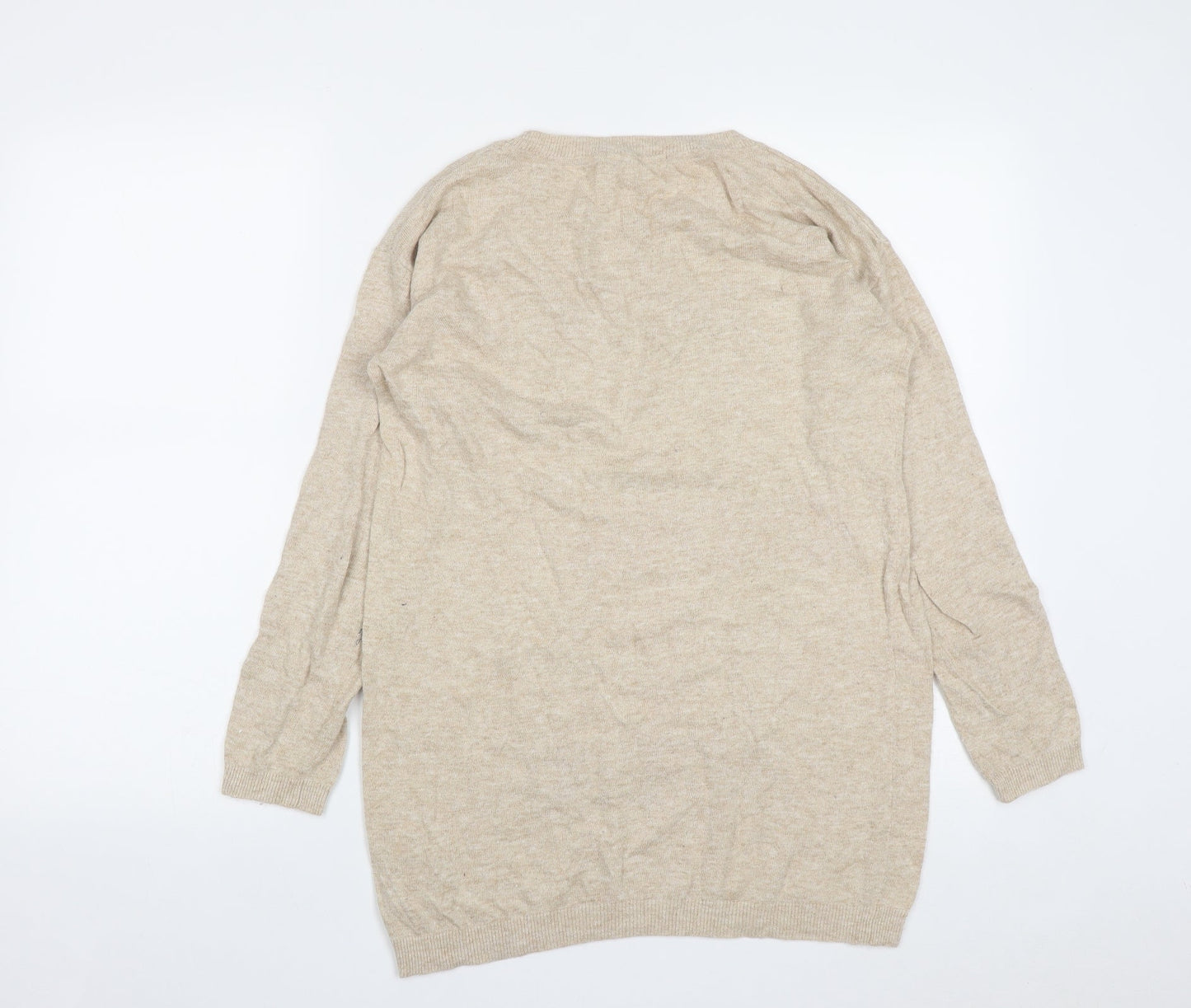 Marks and Spencer Womens Brown Round Neck  Viscose Pullover Jumper Size 10