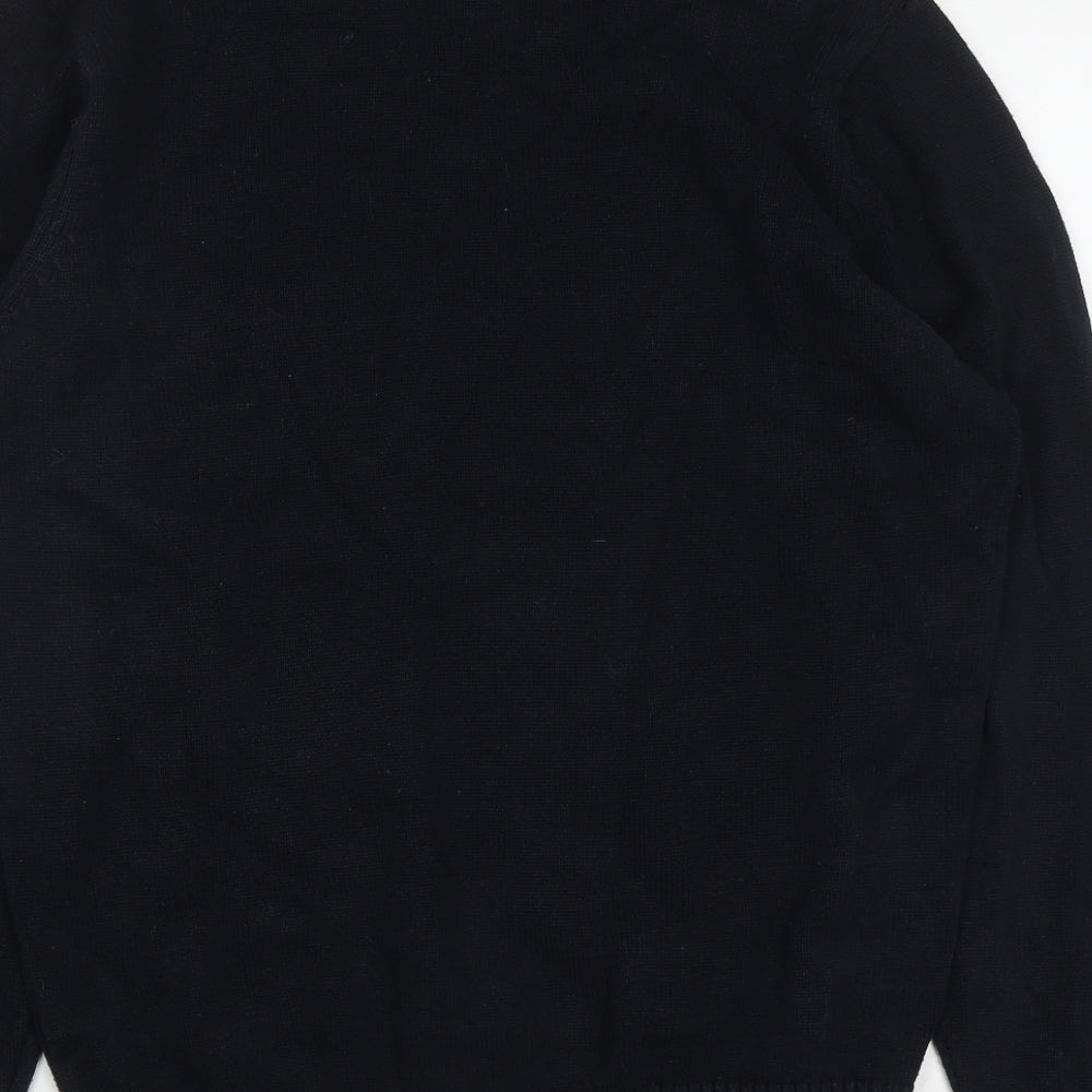 Maine Mens Blue V-Neck  Cotton Pullover Jumper Size M