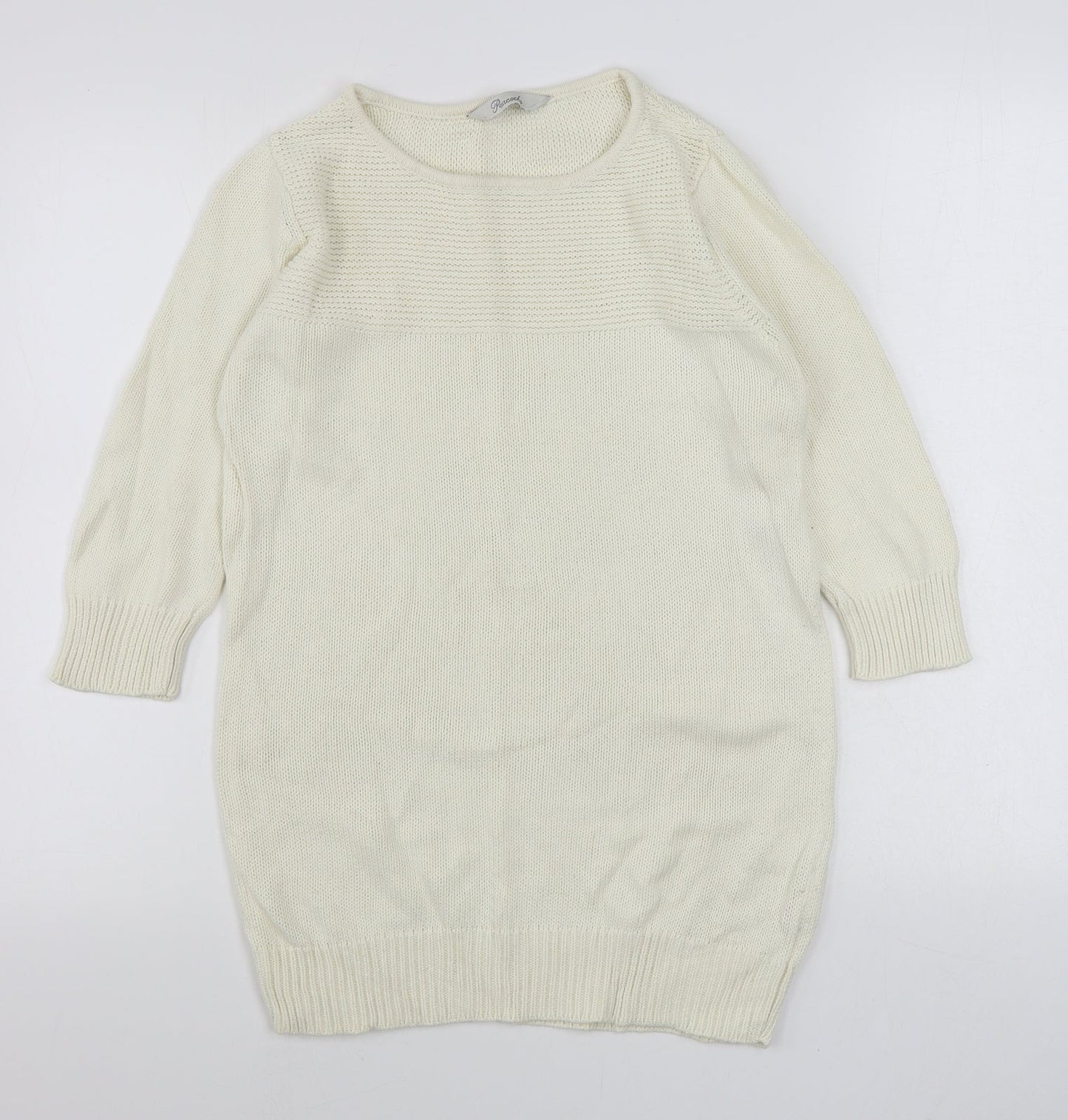 Peacocks Womens Ivory Boat Neck  Cotton Pullover Jumper Size S