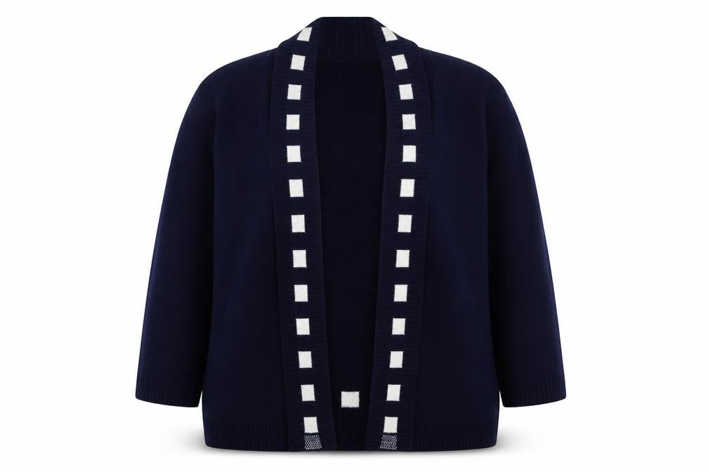 Jennifer Womens Blue Round Neck  Acrylic Cardigan Jumper Size L