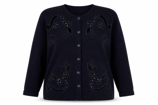 Tumi  Womens Blue Scoop Neck  Acrylic Cardigan Jumper Size 14