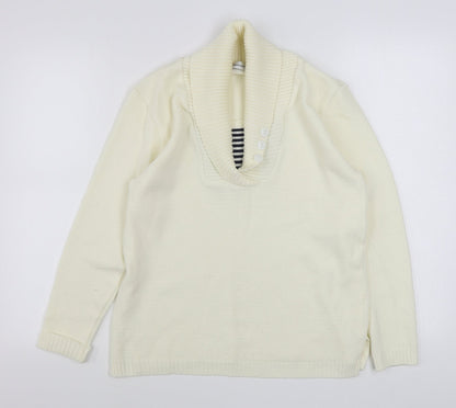 Impressions Mens White Collared  Acrylic Pullover Jumper Size M
