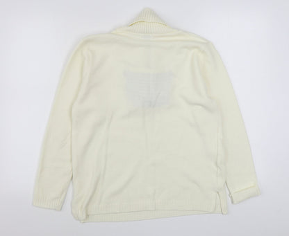 Impressions Mens White Collared  Acrylic Pullover Jumper Size M