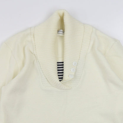 Impressions Mens White Collared  Acrylic Pullover Jumper Size M