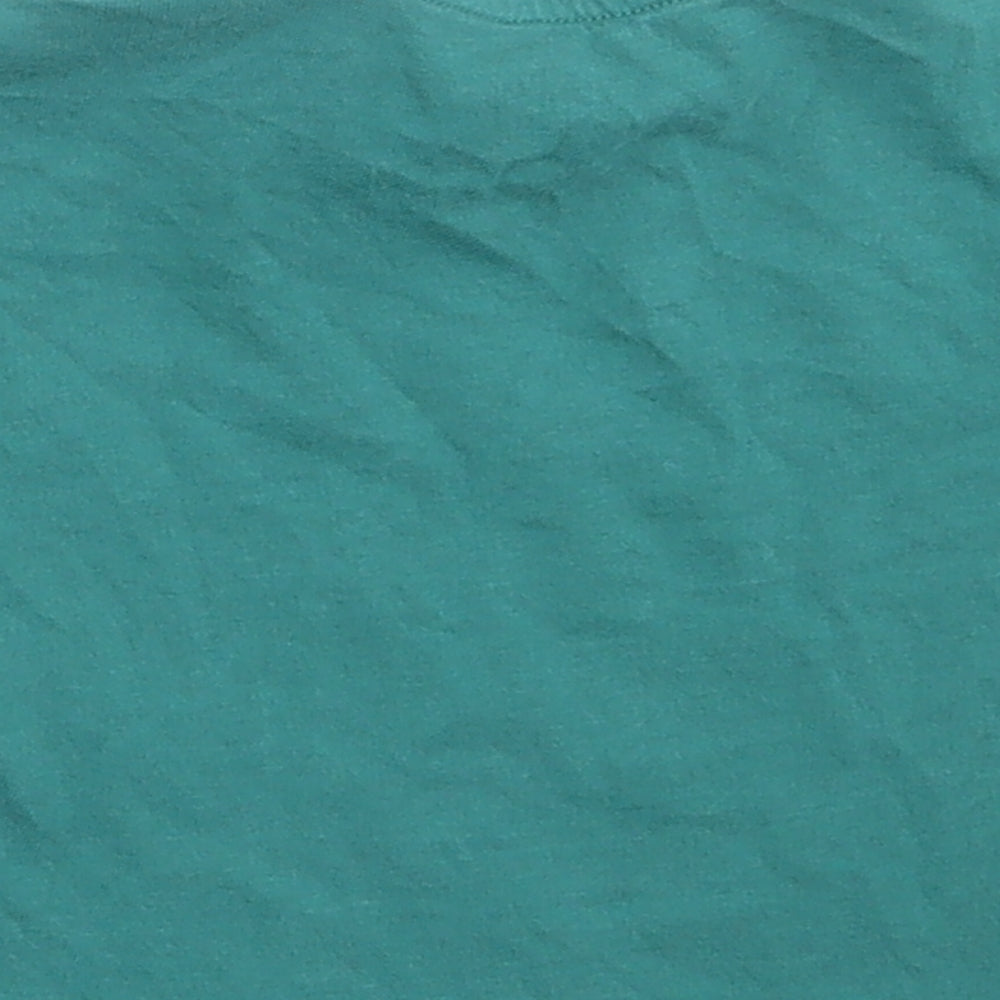 F&F Boys Green  Cotton Basic T-Shirt Size 0-3 Months Crew Neck Button