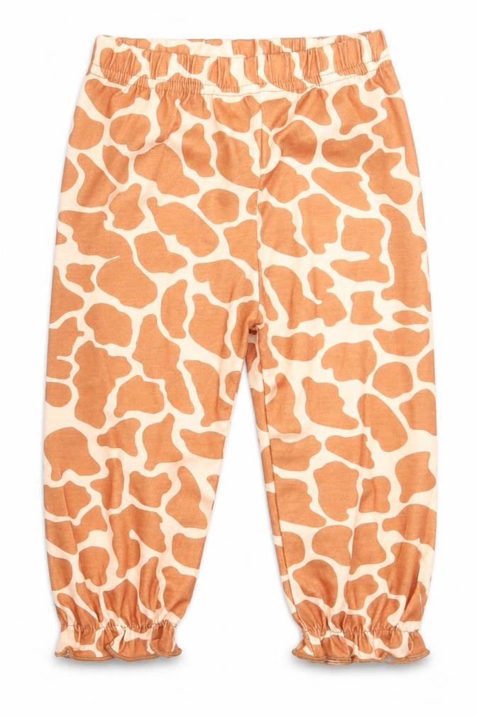 prewornq Girls Brown Geometric Cotton Capri Trousers Size 9-12 Months  Pullover