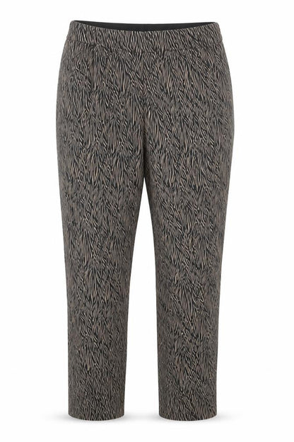 OVS Womens Brown Animal Print Viscose Capri Trousers Size 10 L26 in Regular