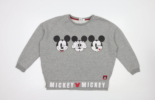 Primark Womens Grey  Polyester Pullover Sweatshirt Size 12  Pullover - Mickey Mouse