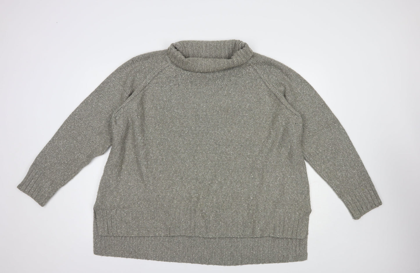 H&M Womens Grey Roll Neck  Acrylic Pullover Jumper Size XL