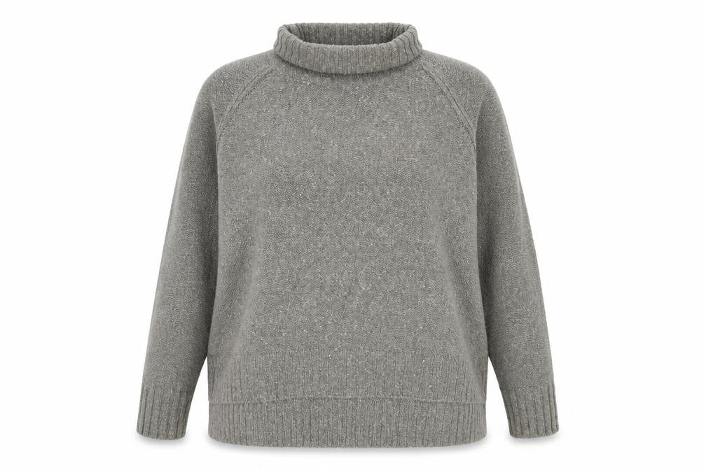 H&M Womens Grey Roll Neck  Acrylic Pullover Jumper Size XL