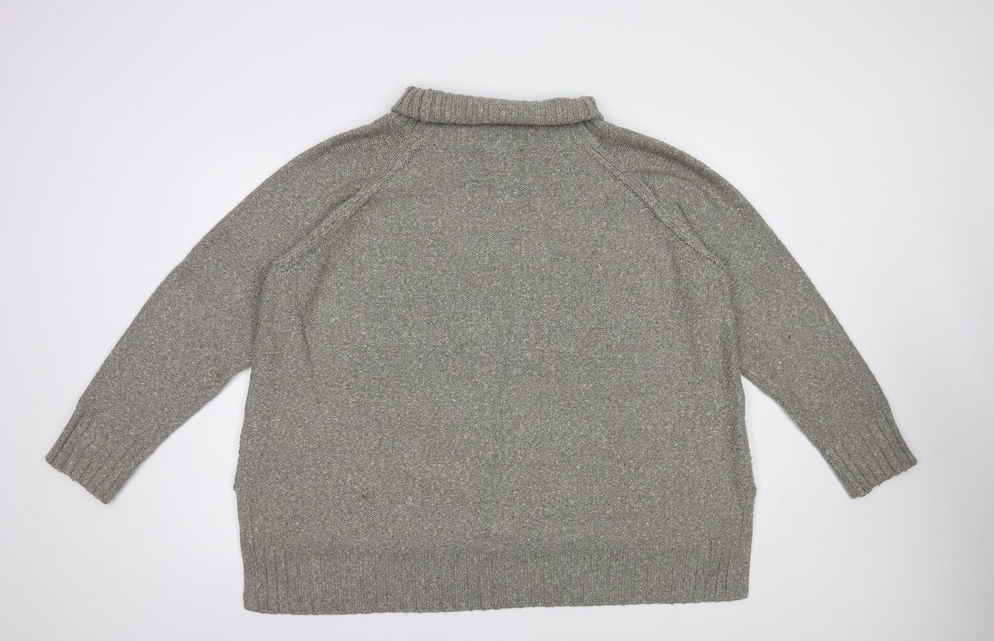 H&M Womens Grey Roll Neck  Acrylic Pullover Jumper Size XL