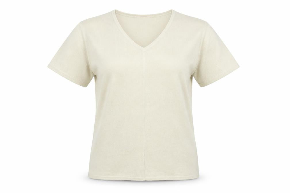 Etam Womens Beige V-Neck  Polyester Pullover Jumper Size 12