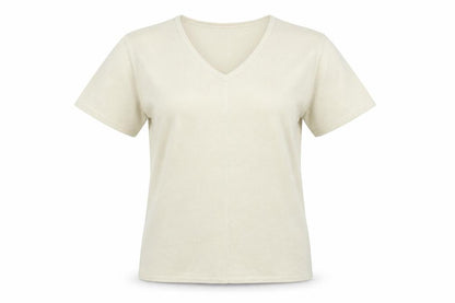Etam Womens Beige V-Neck  Polyester Pullover Jumper Size 12