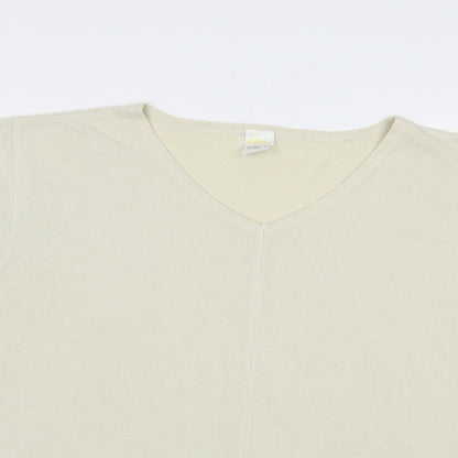 Etam Womens Beige V-Neck  Polyester Pullover Jumper Size 12
