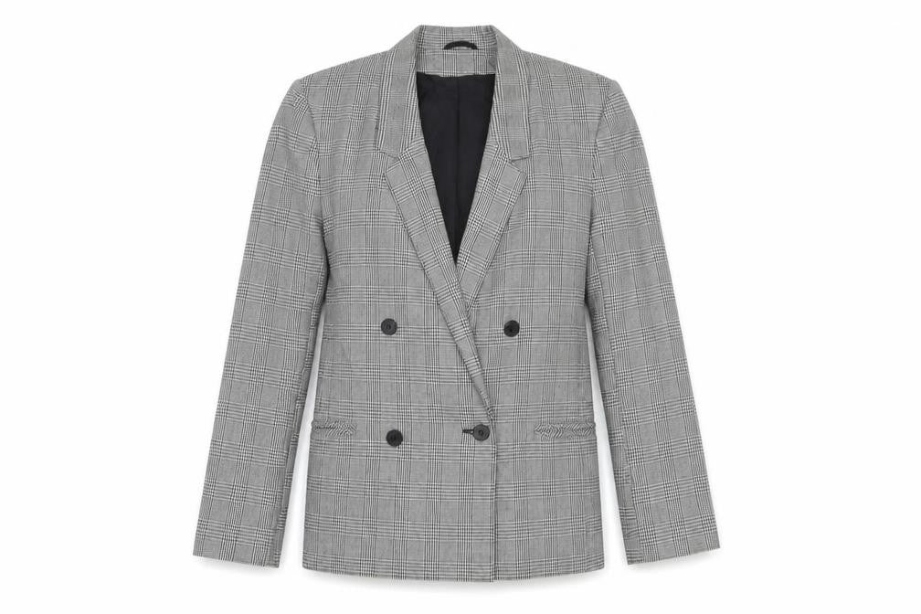 Debenhams Womens Grey Plaid  Jacket Blazer Size 10  Button