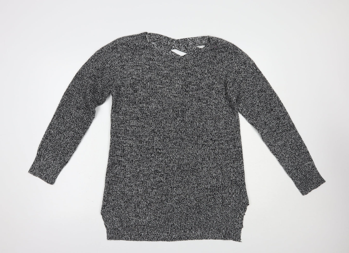 Pep & Co Womens Grey Boat Neck  Acrylic Pullover Jumper Size 14