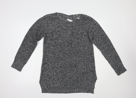 Pep & Co Womens Grey Boat Neck  Acrylic Pullover Jumper Size 14