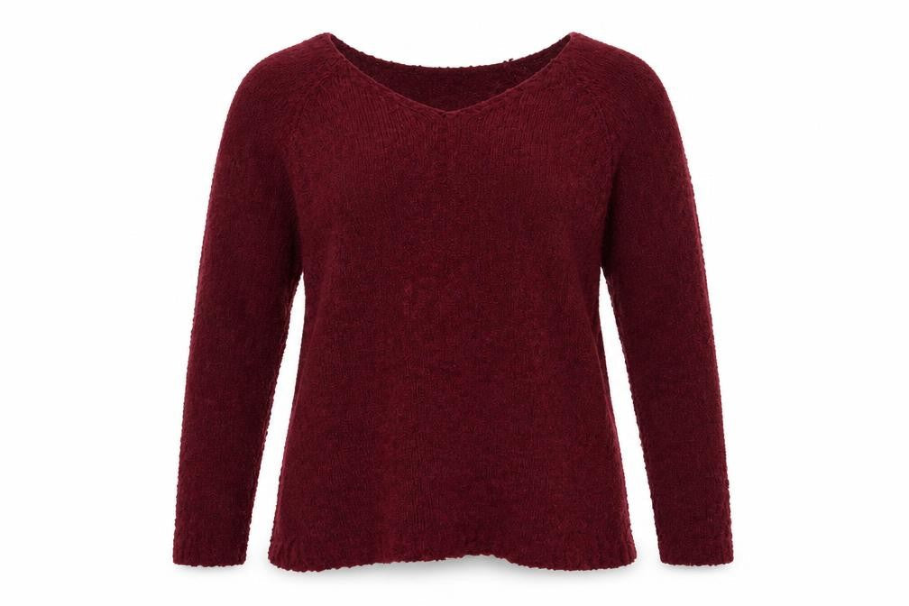 Absolutely Famous Womens Purple V-Neck  Polyester Pullover Jumper Size XL