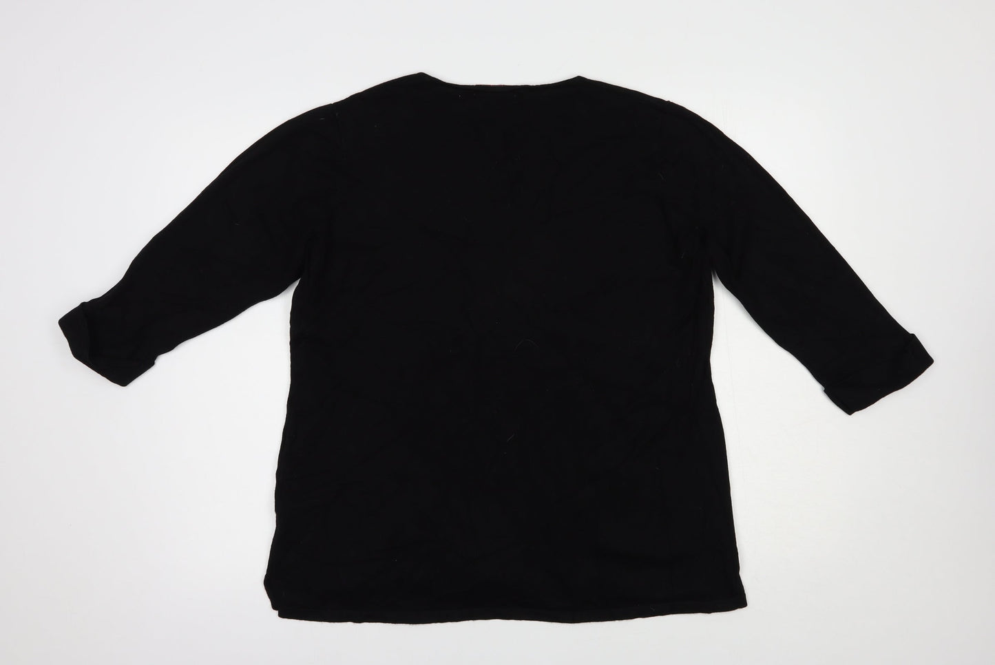 Michele Hope Womens Black V-Neck  Viscose Pullover Jumper Size 16
