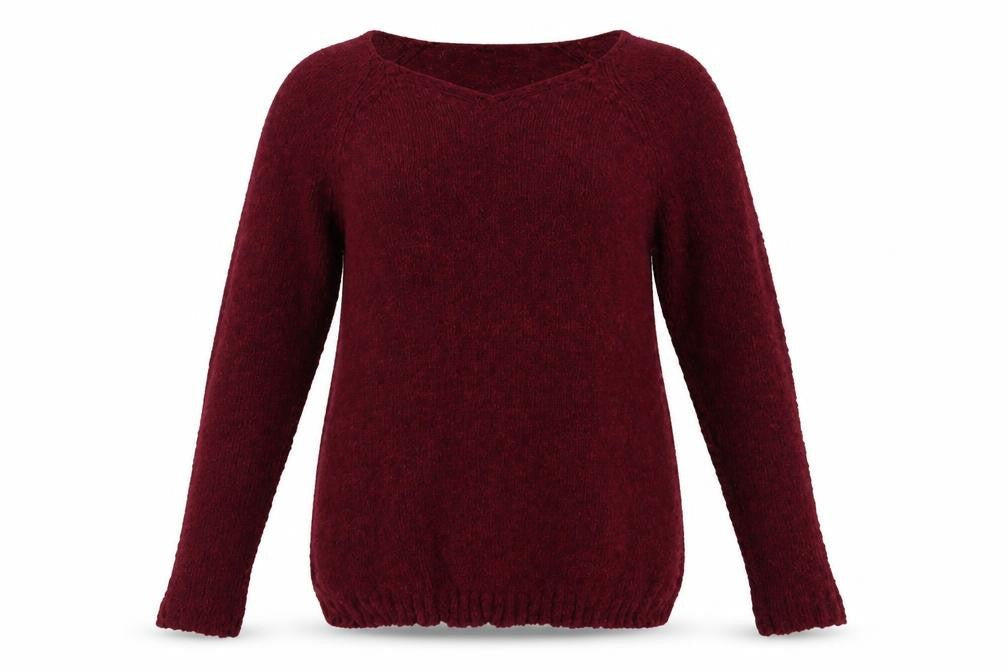 Absolutely Famous Womens Purple V-Neck  Polyester Pullover Jumper Size XL