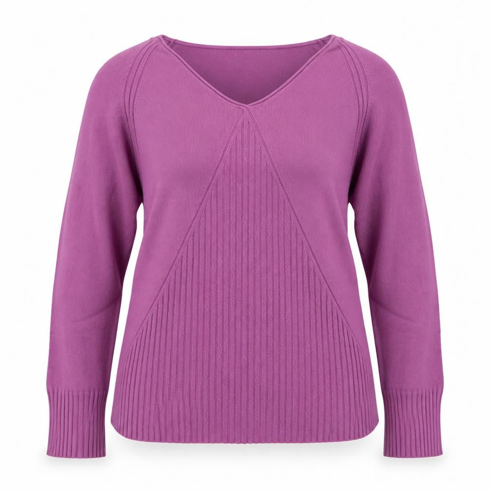 Country Casuals Womens Purple V-Neck Viscose Pullover Jumper Size M